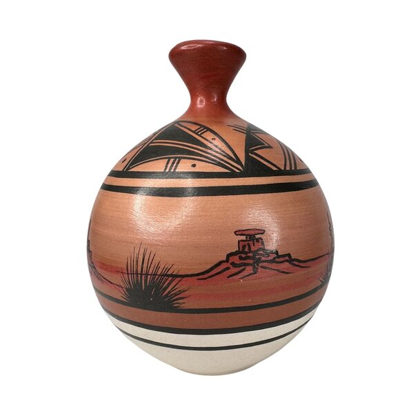 Curtis‎ Yanito Dine Nizhoni Navajo Pottery Valley Wind Authentic Signed Handmade - Picture 7 of 13
